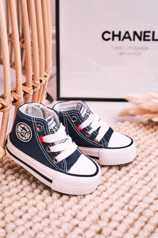 Kinder-Freizeitschuhe mit Sohle mit Reißverschluss BIG STAR HH374189 dunkelblau Kinder-Freizeitschuhe mit Sohle mit Reißverschluss BIG STAR HH374189 dunkelblau