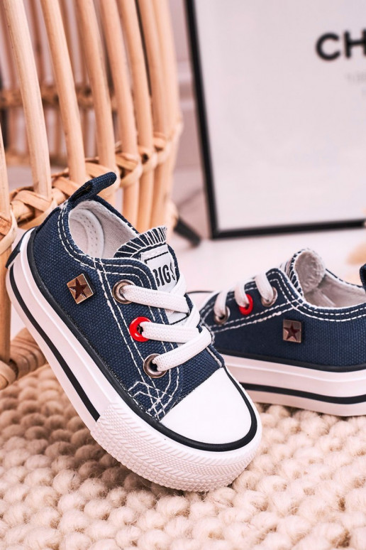 Klassische Kinder-Sneakers mit flacher Sohle BIG STAR HH374195 dunkelblau Klassische Kinder-Sneakers mit flacher Sohle BIG STAR HH374195 dunkelblau