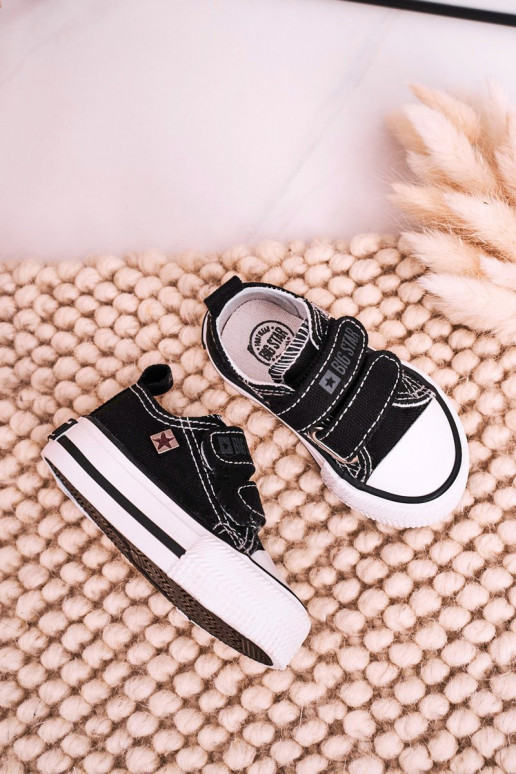 Kinder-Freizeitschuhe mit Klebeverschlüssen BIG STAR HH374200 schwarze Farbe