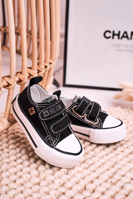 Kinder-Freizeitschuhe mit Klebeverschlüssen BIG STAR HH374200 schwarze Farbe