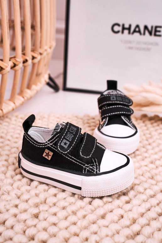 Kinder-Freizeitschuhe mit Klebeverschlüssen BIG STAR HH374200 schwarze Farbe