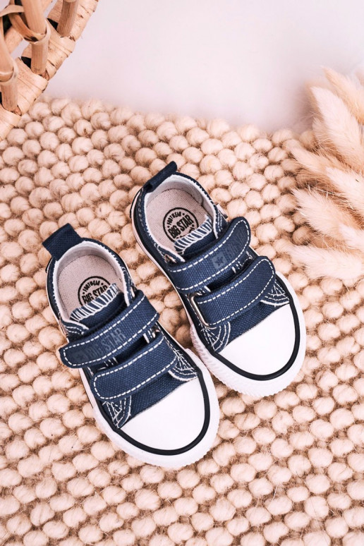 Kinder-Freizeitschuhe mit Klebeverschlüssen BIG STAR HH374201 dunkelblau