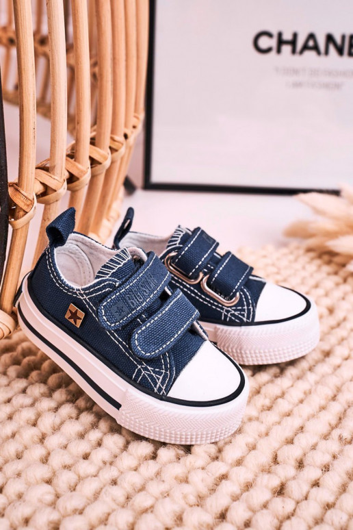 Kinder-Freizeitschuhe mit Klebeverschlüssen BIG STAR HH374201 dunkelblau