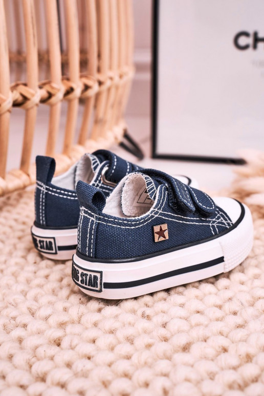 Kinder-Freizeitschuhe mit Klebeverschlüssen BIG STAR HH374201 dunkelblau