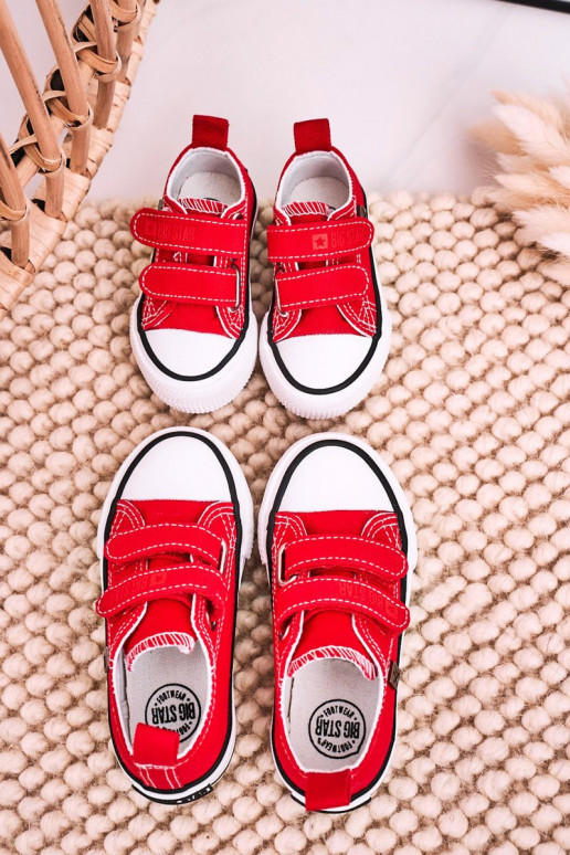 Kinder-Freizeitschuhe mit Klebeverschlüssen BIG STAR HH374202 rote Farbe