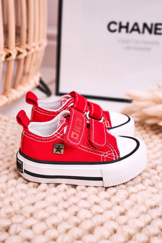Kinder-Freizeitschuhe mit Klebeverschlüssen BIG STAR HH374202 rote Farbe