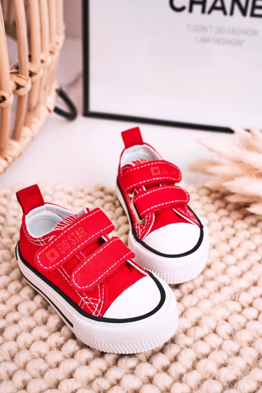 Kinder-Freizeitschuhe mit Klebeverschlüssen BIG STAR HH374202 rote Farbe