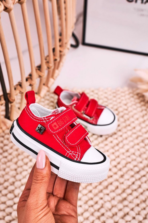 Kinder-Freizeitschuhe mit Klebeverschlüssen BIG STAR HH374202 rote Farbe