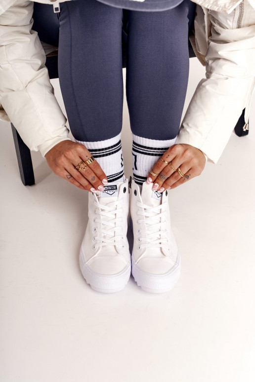 Freizeitschuhe mit Sohlen mit breiten Sohlen BIG STAR FF274241 weiße Farbe Freizeitschuhe mit Sohlen mit breiten Sohlen BIG STAR FF274241 weiße Farbe