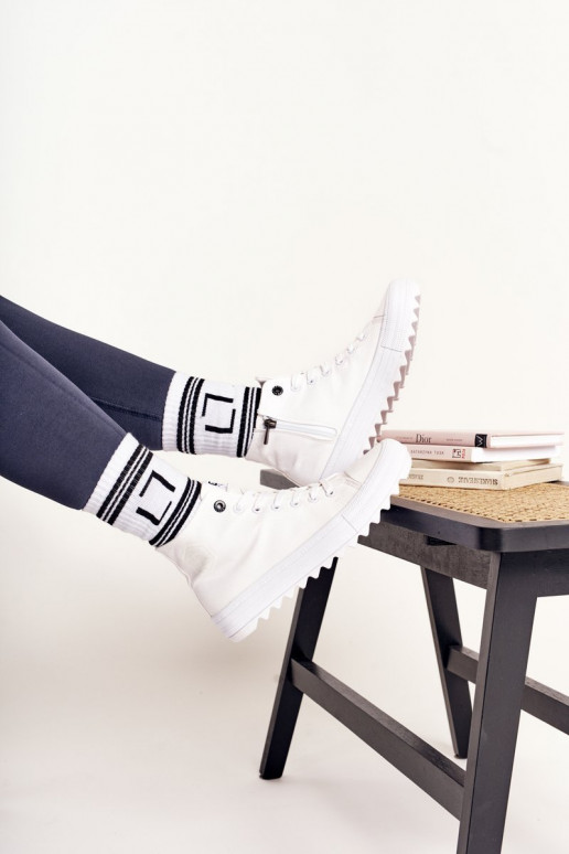 Freizeitschuhe mit Sohlen mit breiten Sohlen BIG STAR FF274241 weiße Farbe Freizeitschuhe mit Sohlen mit breiten Sohlen BIG STAR FF274241 weiße Farbe