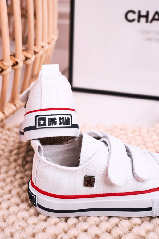 Kinder-Freizeitschuhe mit Klebeverschlüssen BIG STAR HH374199 weiße Farbe