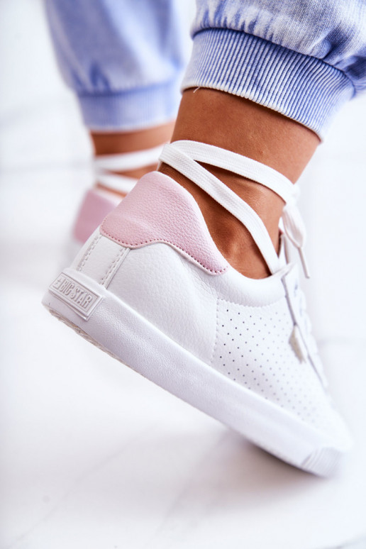Naturleder-Sneaker BIG STAR HH274073 Weiß-rosa Farbe
