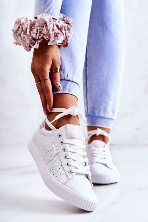 Naturleder-Sneaker BIG STAR HH274073 Weiß-rosa Farbe