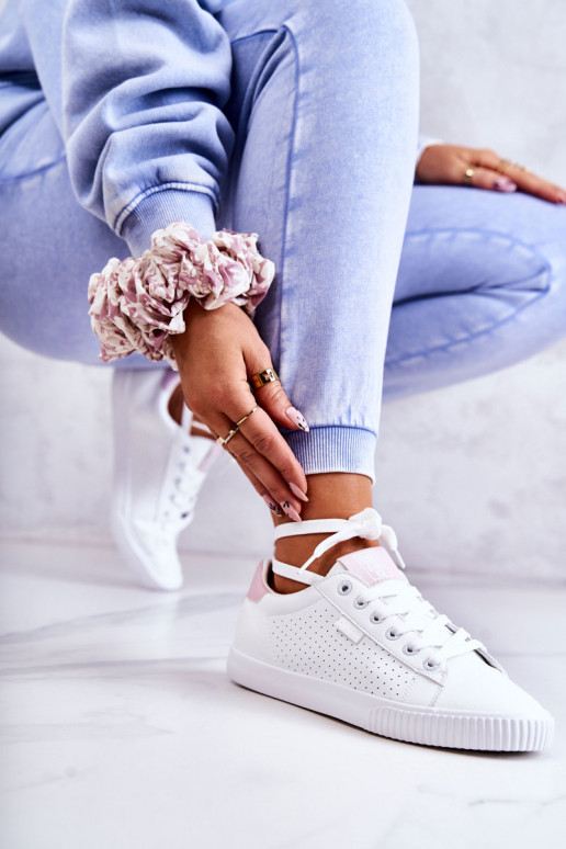 Naturleder-Sneaker BIG STAR HH274073 Weiß-rosa Farbe