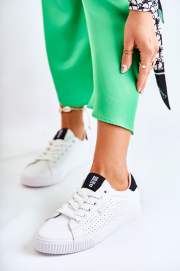 Naturleder-Sneaker BIG STAR HH274071 Weiß-schwarze Farbe 2