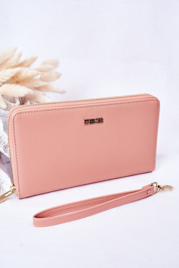 Große Lederbrieftasche Big Star HH674002 rosa