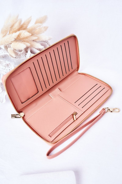 Große Lederbrieftasche Big Star HH674002 rosa