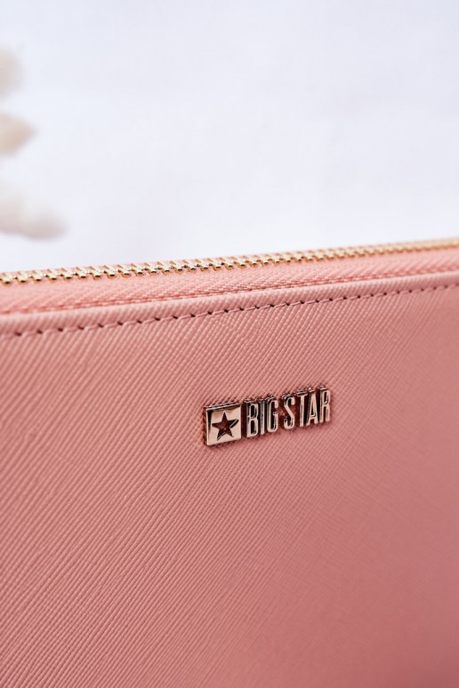 Große Lederbrieftasche Big Star HH674002 rosa