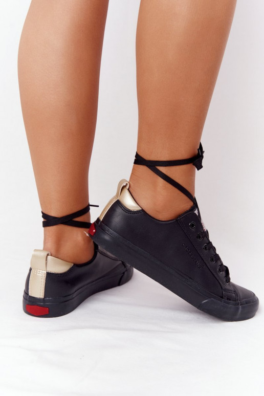 Naturleder-Sneaker CROSS JEANS HH2R4003C schwarze Farbe