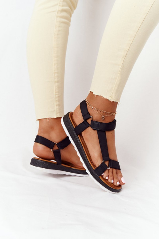 Damensandalen mit Gummisohlen in der Farbe Schwarz Stranger Damensandalen mit Gummisohlen in der Farbe Schwarz Stranger