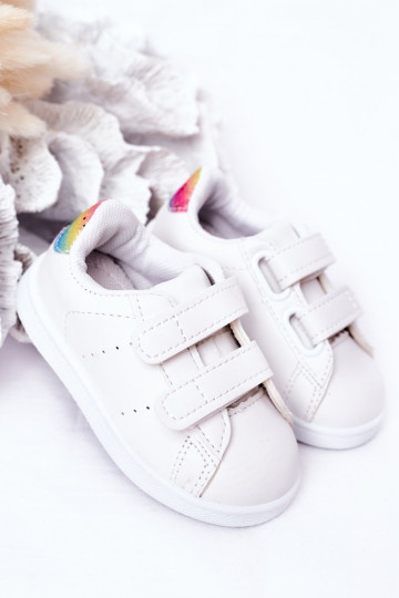 Kindersneaker mit Klebeverschlüssen Weiß-Regenbogenfarbe Cute Girl 2