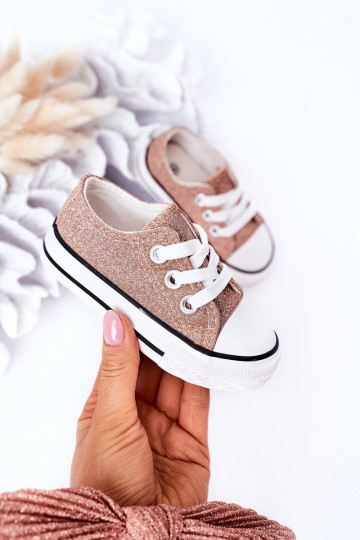 Kinder-Freizeitschuhe mit Glitzer in der Farbe Roségold Bling-Bling 2