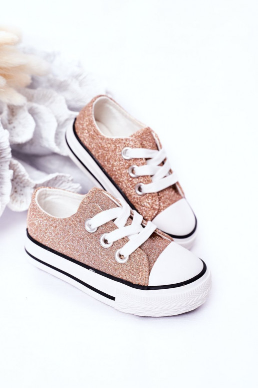 Kinder-Freizeitschuhe mit Glitzer in der Farbe Roségold Bling-Bling Kinder-Freizeitschuhe mit Glitzer in der Farbe Roségold Bling-Bling