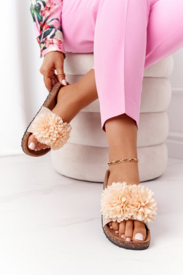 Hausschuhe beige Flowerbomb