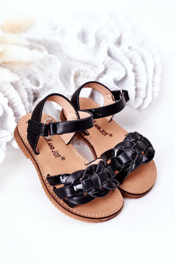 Sandalen für Kinder mit Schlangenprint in der Farbe Schwarz von Baxlee