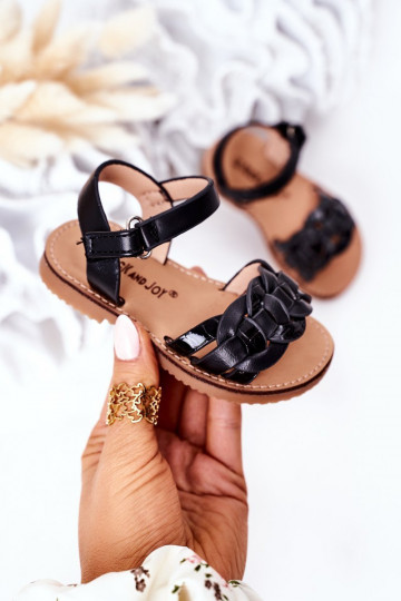 Sandalen für Kinder mit Schlangenprint in der Farbe Schwarz von Baxlee 2