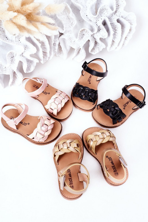Sandalen für Kinder mit Schlangenprint in der Farbe Schwarz von Baxlee