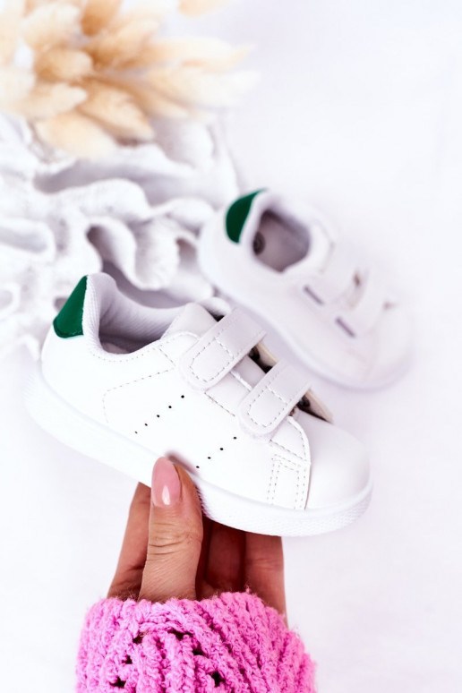Kinder-Sneaker mit Klebeverschlüssen, weiß-grüne Farbe, Kalifornien