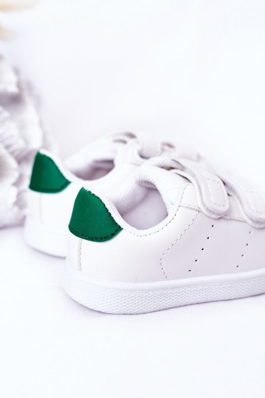 Kinder-Sneaker mit Klebeverschlüssen, weiß-grüne Farbe, Kalifornien