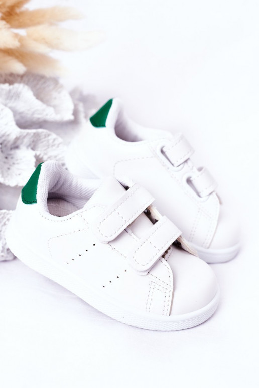 Kinder-Sneaker mit Klebeverschlüssen, weiß-grüne Farbe, Kalifornien