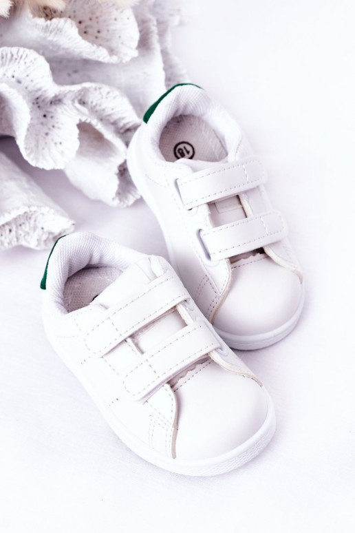 Kinder-Sneaker mit Klebeverschlüssen, weiß-grüne Farbe, Kalifornien