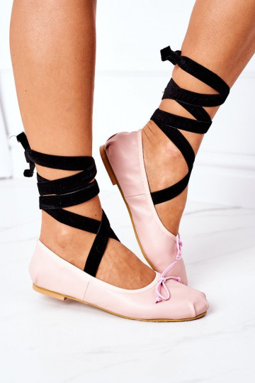 Ballerinas mit Bändern Lu Boo rosa
