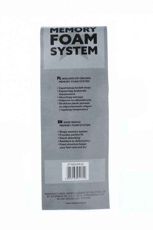 Schuheinlagen BIG STAR Memory Foam System 2 Paar Schuheinlagen BIG STAR Memory Foam System 2 Paar