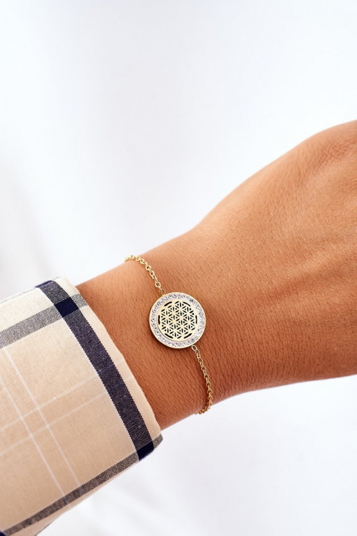 Armband mit funkelnden Augen in Goldfarbe Armband mit funkelnden Augen in Goldfarbe