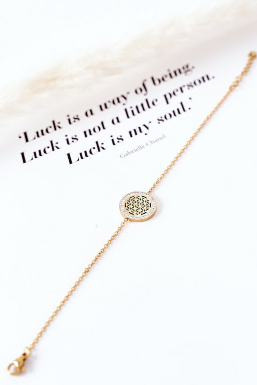 Armband mit funkelnden Augen in Goldfarbe Armband mit funkelnden Augen in Goldfarbe