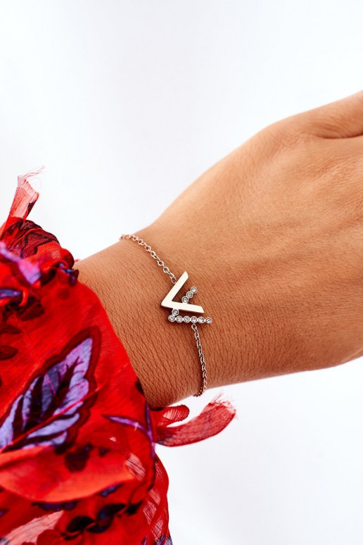 Armband mit einer Kette mit funkelnden Augen in Roségold Armband mit einer Kette mit funkelnden Augen in Roségold