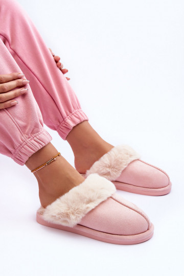Hausschuhe mit rosa Fell Pinky 2