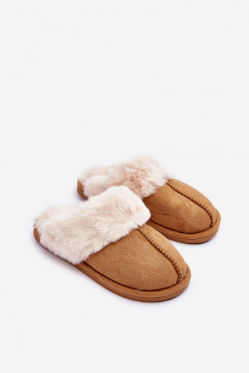 Hausschuhe mit Fell in der Farbe Braun Pinky