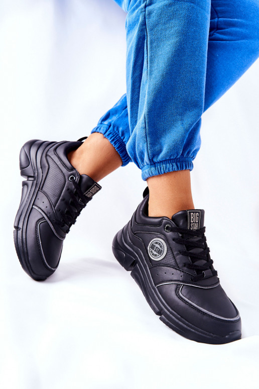 Sportliche Schuhe mit Plateau Big Star II274313 in schwarzer Farbe