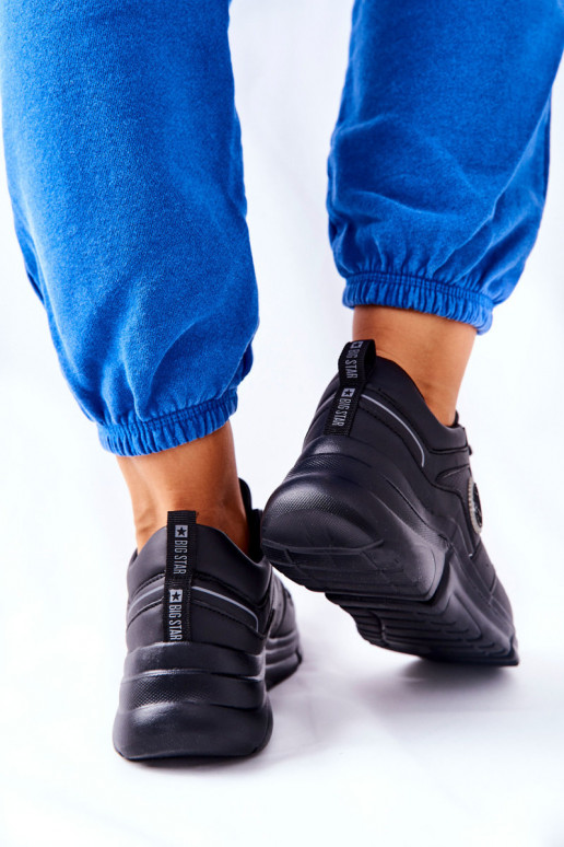 Sportliche Schuhe mit Plateau Big Star II274313 in schwarzer Farbe