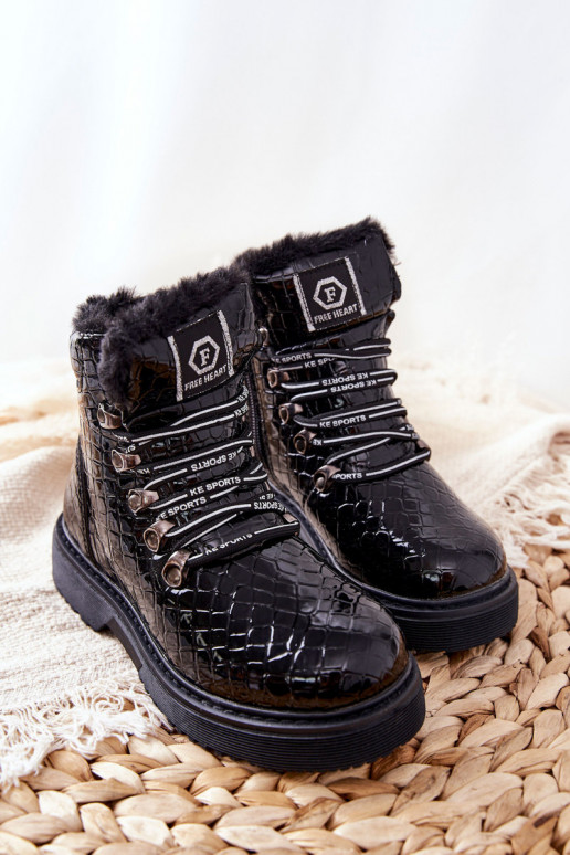 Warme Kinderstiefel mit Fell innen in der Farbe Schwarz Doreen Warme Kinderstiefel mit Fell innen in der Farbe Schwarz Doreen