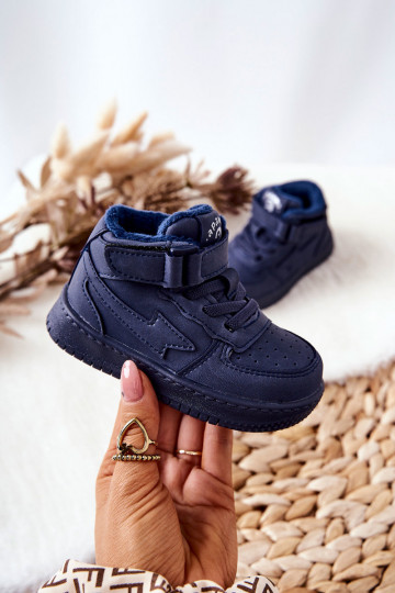 Gewärmte Sportschuhe für Kinder in der dunkelblauen Farbe Clafi 2