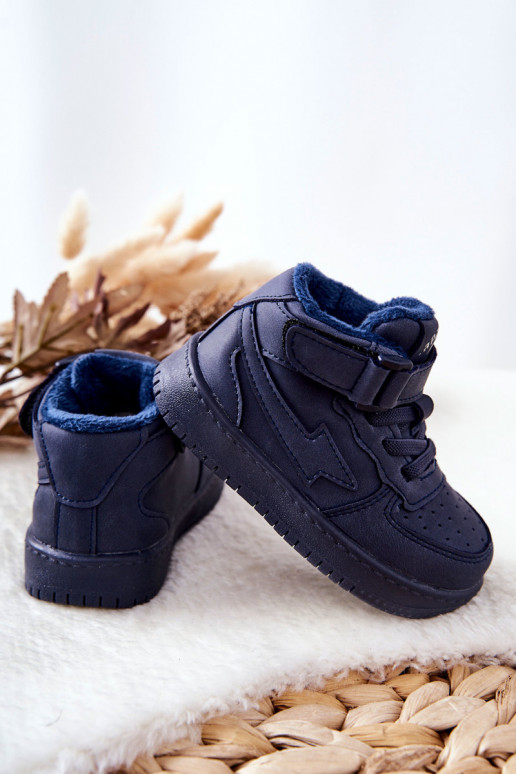 Gewärmte Sportschuhe für Kinder in der dunkelblauen Farbe Clafi Gewärmte Sportschuhe für Kinder in der dunkelblauen Farbe Clafi