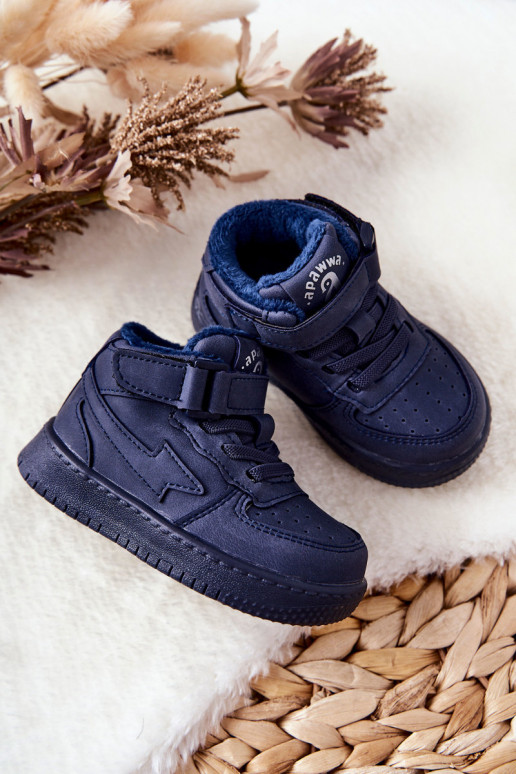 Gewärmte Sportschuhe für Kinder in der dunkelblauen Farbe Clafi Gewärmte Sportschuhe für Kinder in der dunkelblauen Farbe Clafi