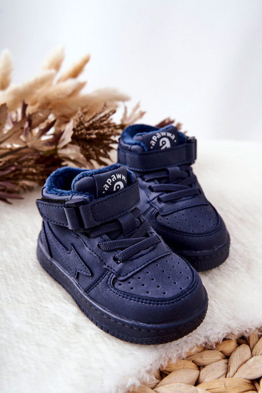 Gewärmte Sportschuhe für Kinder in der dunkelblauen Farbe Clafi Gewärmte Sportschuhe für Kinder in der dunkelblauen Farbe Clafi