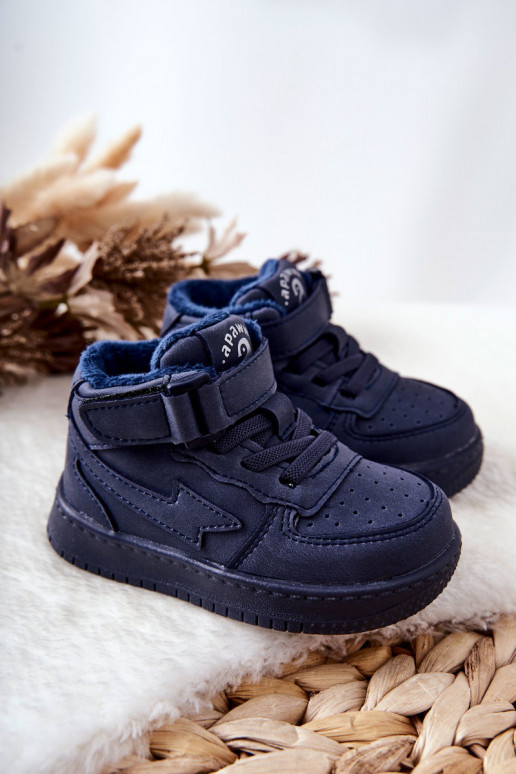 Gewärmte Sportschuhe für Kinder in der dunkelblauen Farbe Clafi Gewärmte Sportschuhe für Kinder in der dunkelblauen Farbe Clafi
